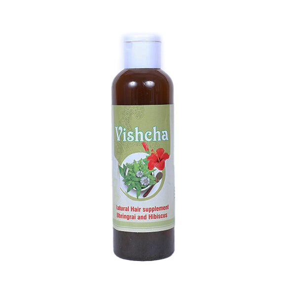 Vishcha Natural Hair supplement Bhringraj and Hibiscus shampoo